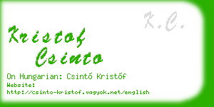 kristof csinto business card