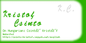 kristof csinto business card